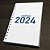 Miolo de Agenda 2024 Refilado 1 dia útil por Página Modelo Azul FURADO - Imagem 1